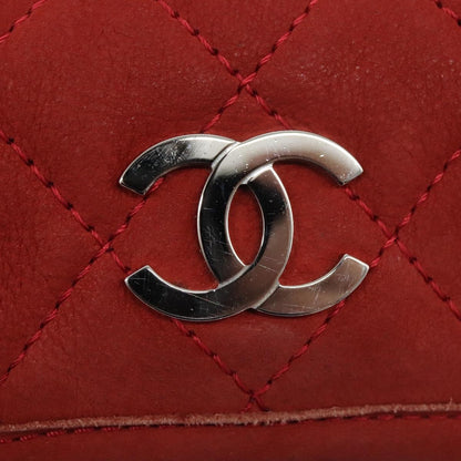 Chanel Natural Beauty Flap Bag Suede, RED, SUEDE, Shoulder bag