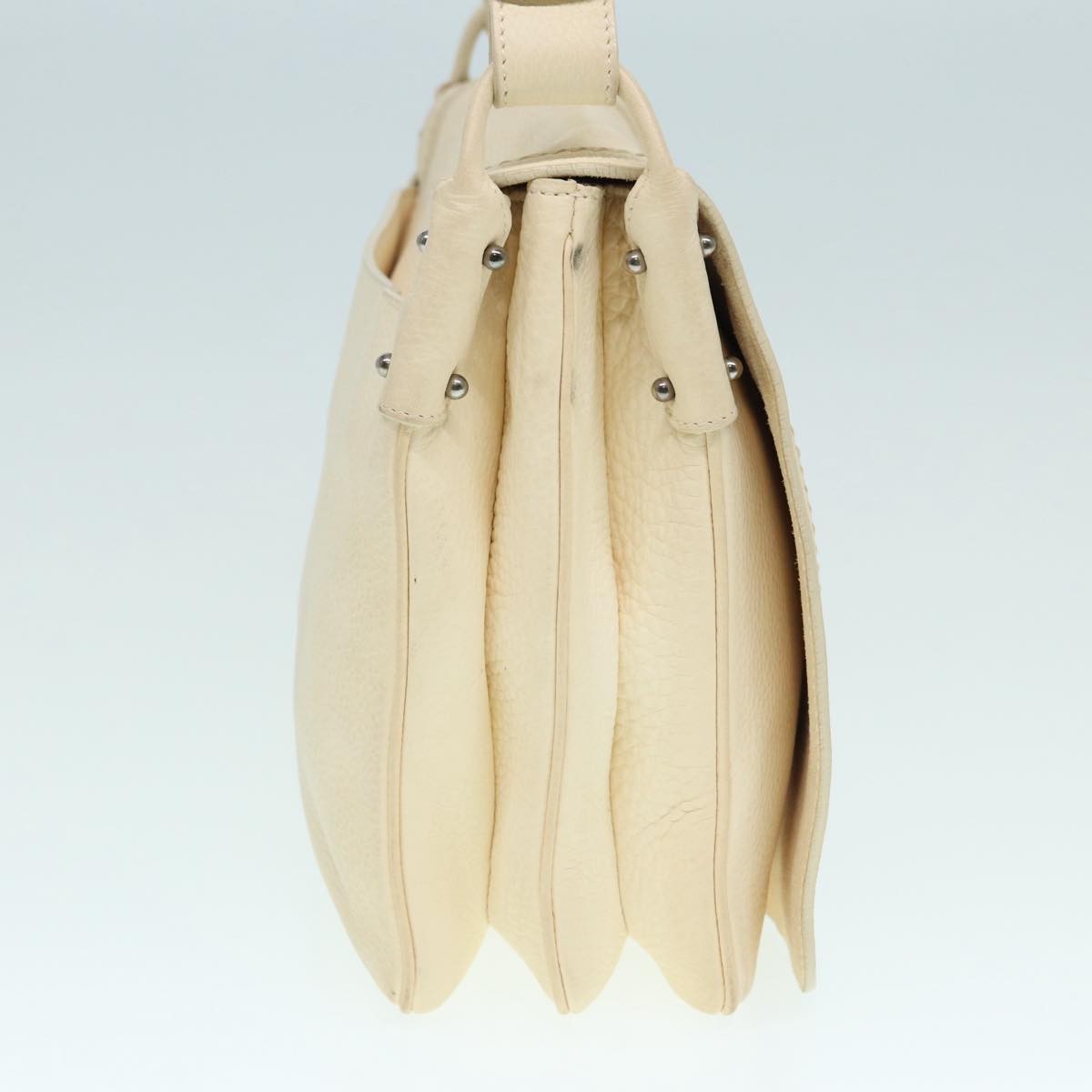 Salvatore Ferragamo Gancini Shoulder Bag Leather, WHITE, LEATHER, Shoulder bag