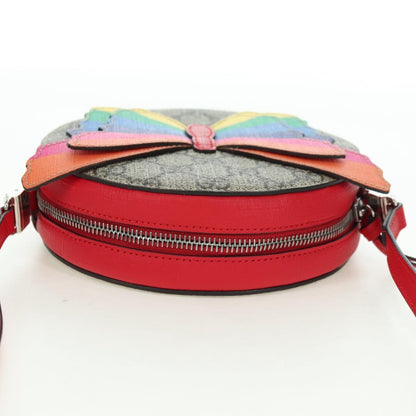 Gucci Kids GG Supreme Rainbow Butterfly shoulder bag GG canvas, Beige, PVC, Shoulder Bag