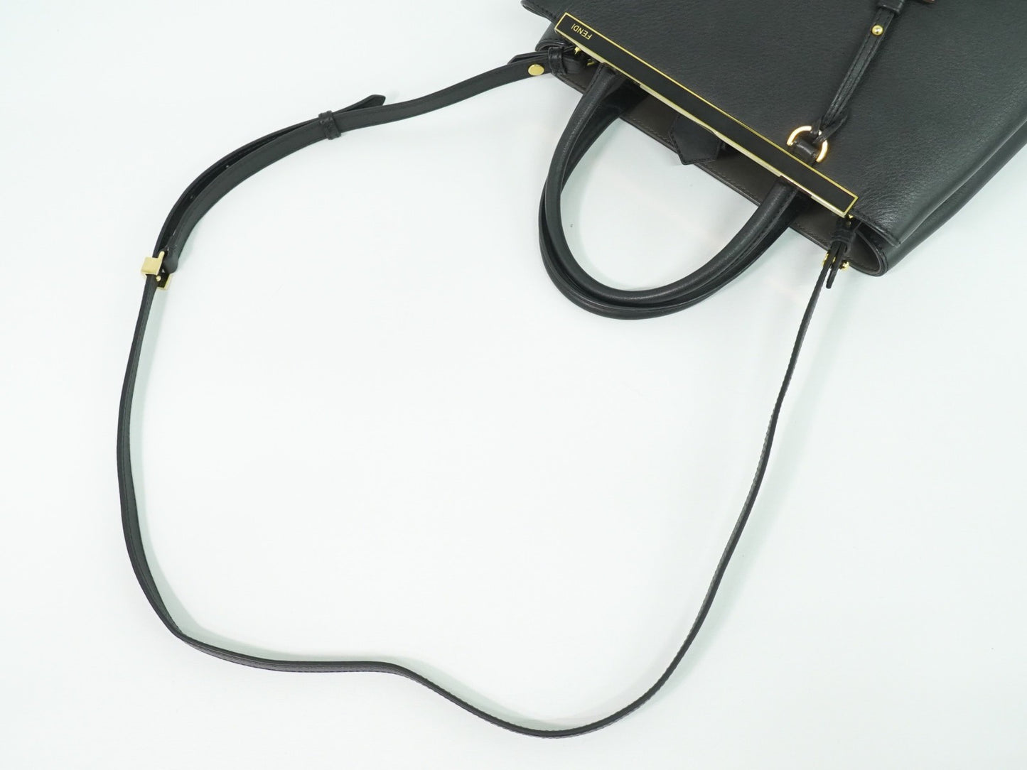 Fendi 2Jours Bag Leather, BLACK, LEATHER, Handbag