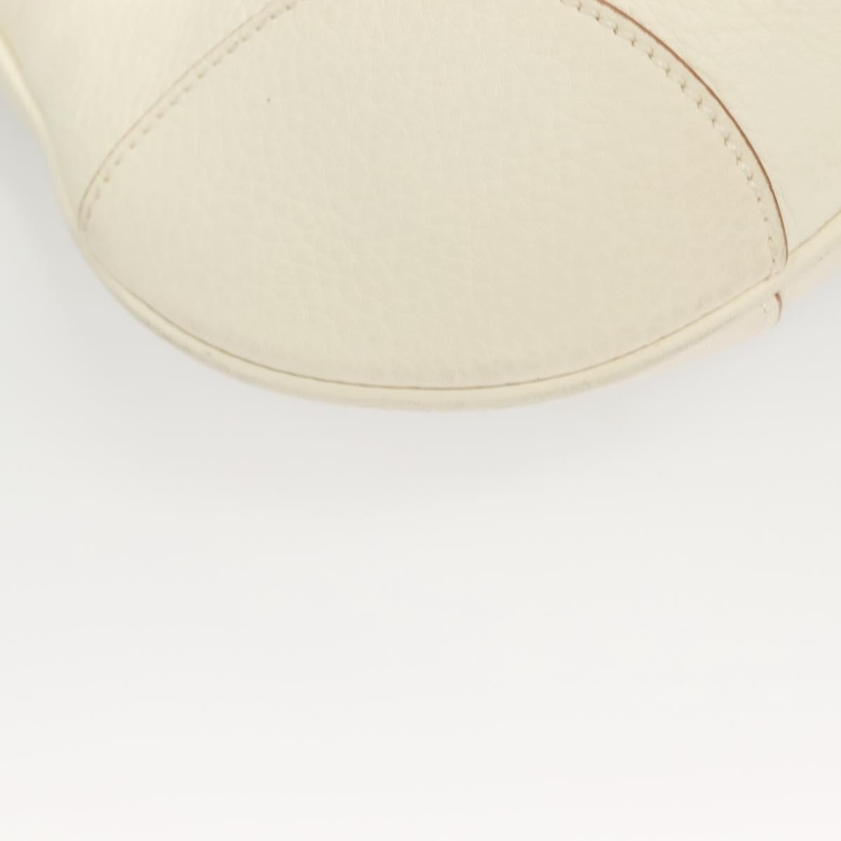Salvatore Ferragamo Gancini Shoulder Bag Leather, WHITE, LEATHER, Shoulder bag