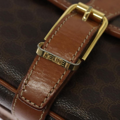 Celine Macadam Shoulder Bag PVC Leather, BROWN, CANVAS, Shoulder bag