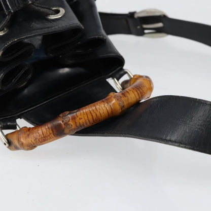 Gucci Vintage Bamboo Sling Backpack Nylon, BLACK, NYLON, Shoulder bag