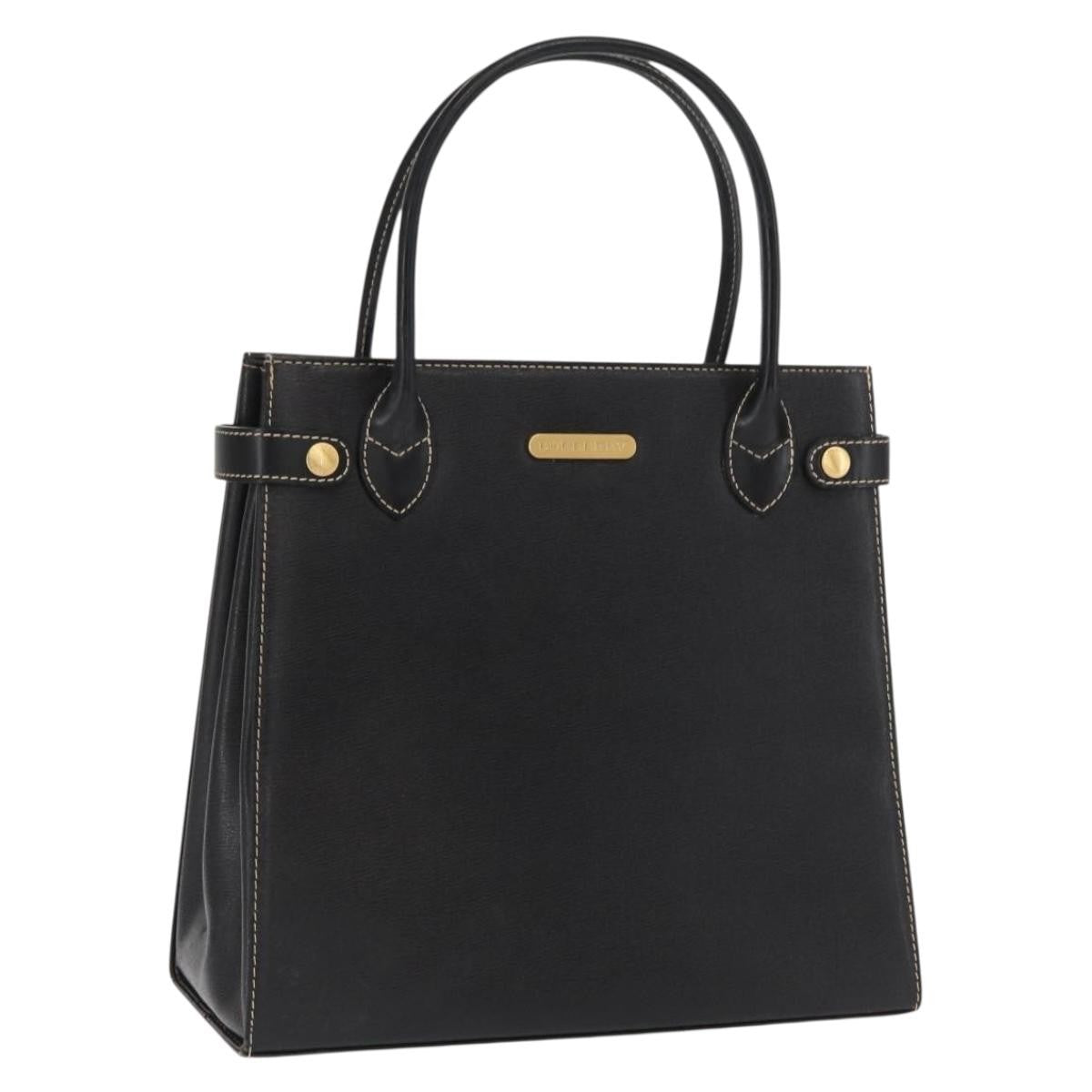 Burberry Vintage Handbag Leather, BLACK, LEATHER, Handbag