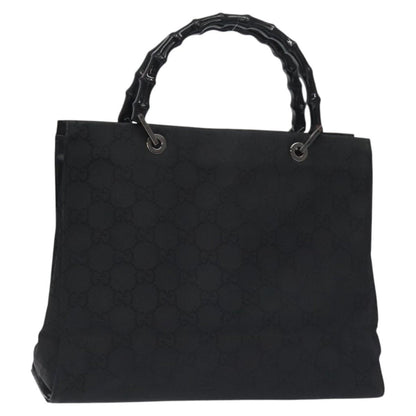 Gucci Vintage Bamboo Handle Tote GG Nylon, BLACK, NYLON, Tote bag