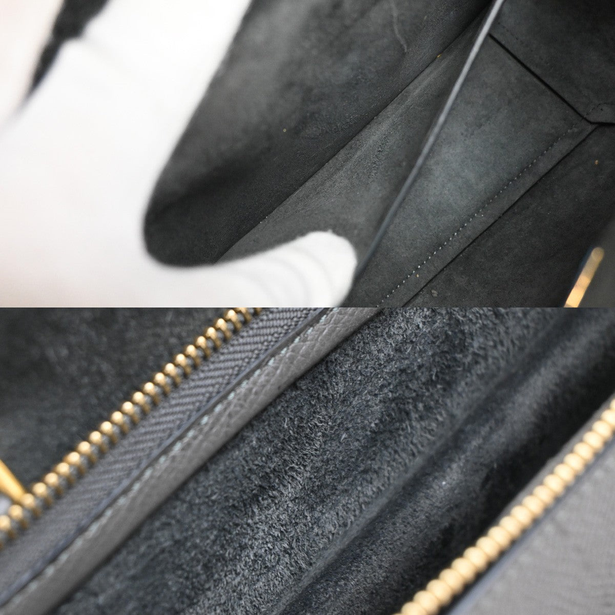 Celine Belt Bag Textured Leather, GRAY, LEATHER, Shoulder bag