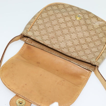 Celine Vintage Macadam Shoulder Bag Macadam Canva  Vinyl, BEIGE, PVC, Shoulder bag