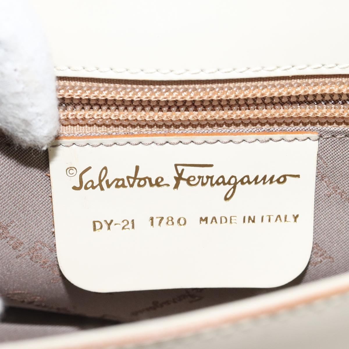 Salvatore Ferragamo Gancini handbag Leather, BEIGE, LEATHER, Handbag
