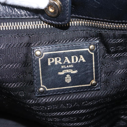 Prada Gaufre Ribbon handbag Leather, BLACK, LEATHER, Tote bag