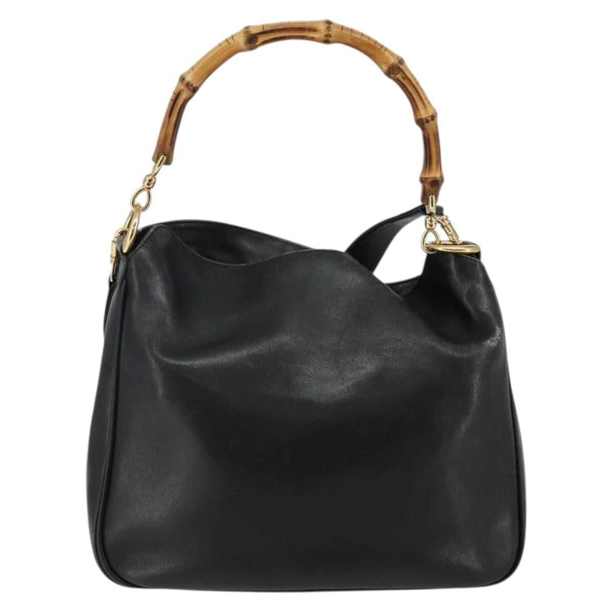 Gucci Diana NM Bamboo Shoulder Bag Leather, BLACK, LEATHER, Shoulder bag