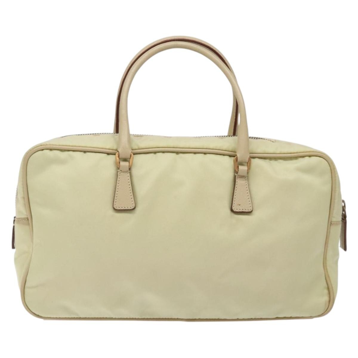 Prada Vintage Zip Handbag Tessuto, BEIGE, NYLON, Handbag