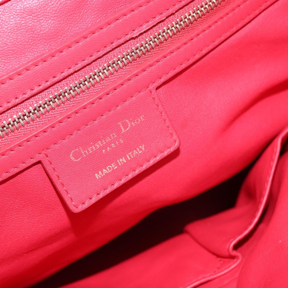 Christian Dior Delices Tote Cannage Quilt Leather, RED, LEATHER, Tote bag