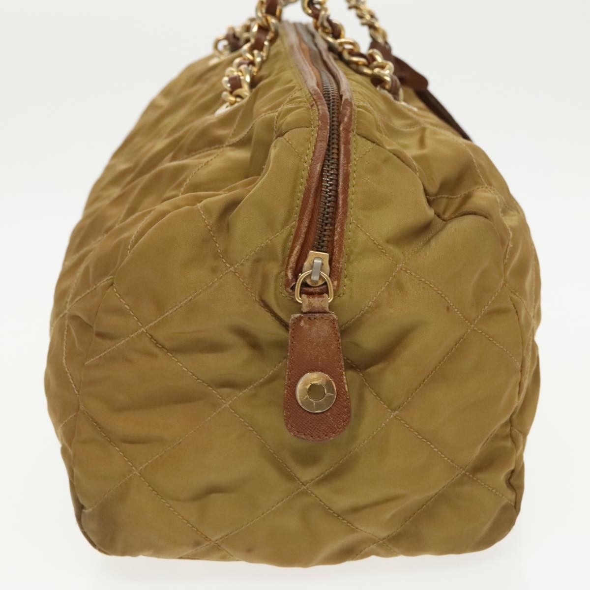 Prada Chain Shoulder Bag Tessuto, BEIGE, NYLON, Shoulder bag