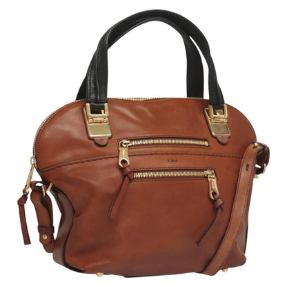 Chloe Angie Tote Leather, BROWN, LEATHER, Tote bag