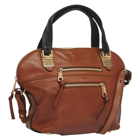 Chloe Angie Tote Leather, BROWN, LEATHER, Tote bag