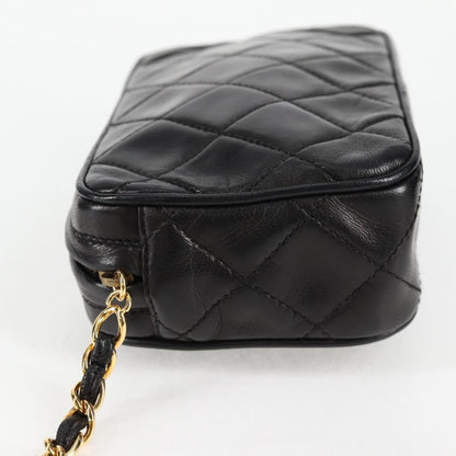 Chanel Camera CC Tassel Bag Leather, BLACK, LEATHER, Clutche & pouche