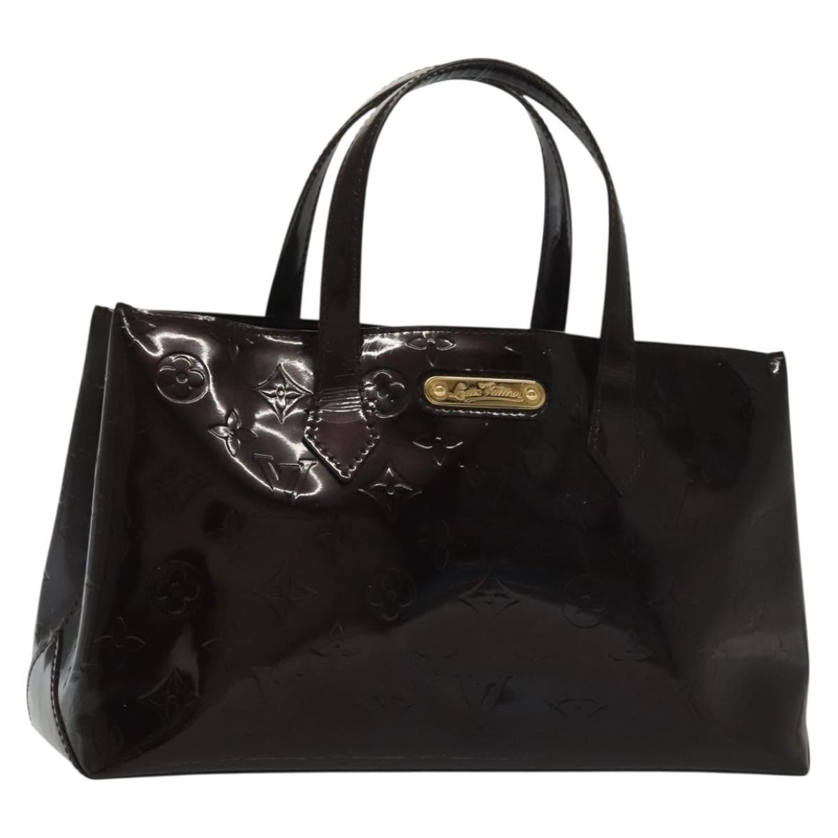 Louis Vuitton Wilshire Handbag Monogram Vernis, PURPLE, PATENT_LEATHER, Handbag