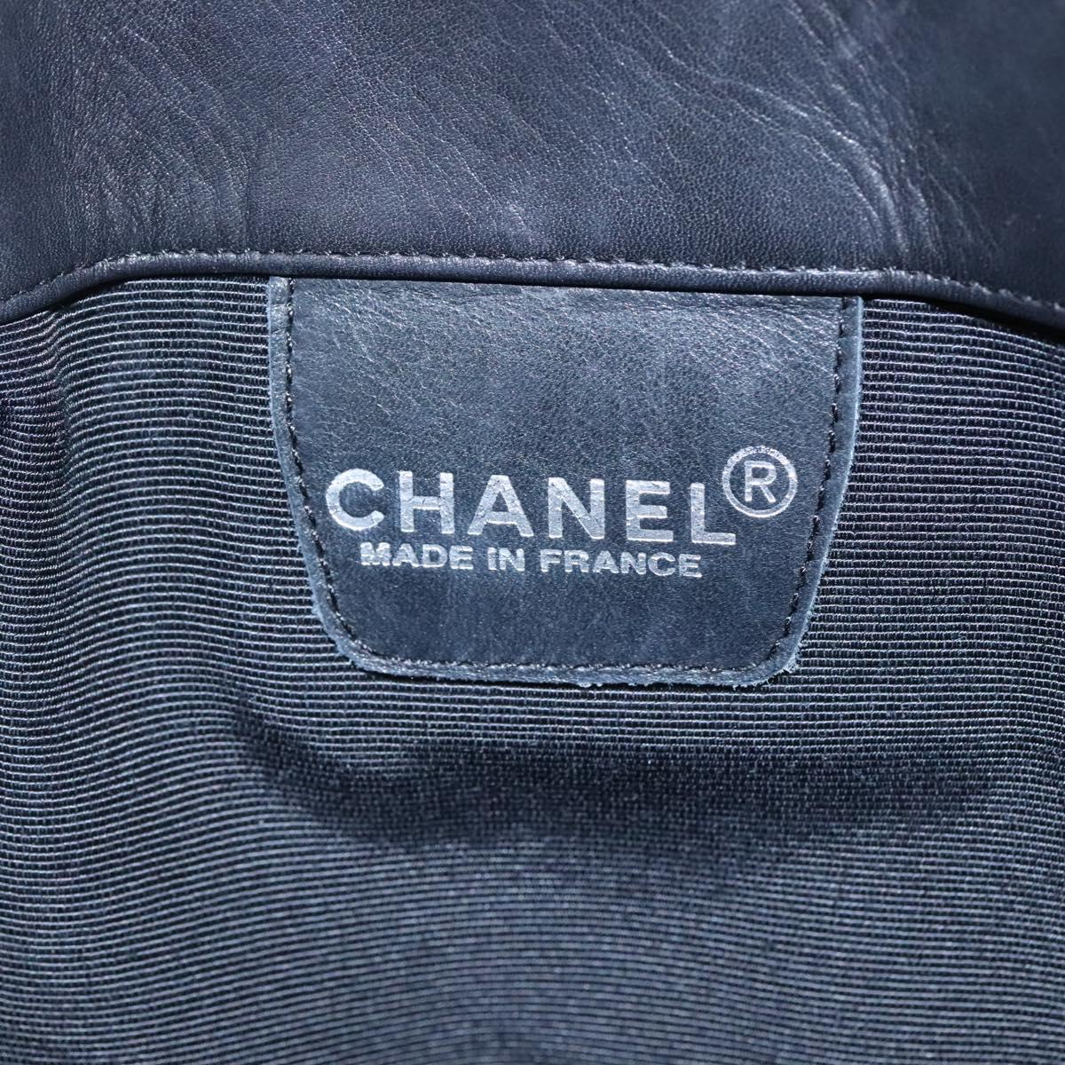 Chanel Vintage Shoulder Bag Leather, BLACK, LEATHER, Shoulder bag