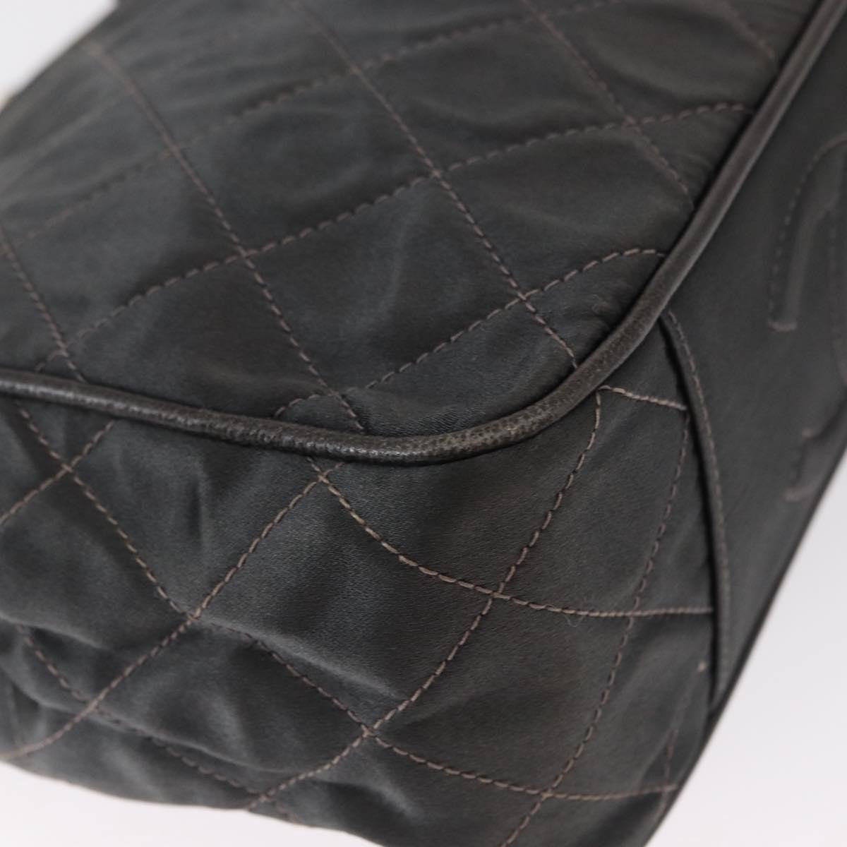 Chanel Vintage Shoulder Bag Satin, GRAY, SATIN, Shoulder bag