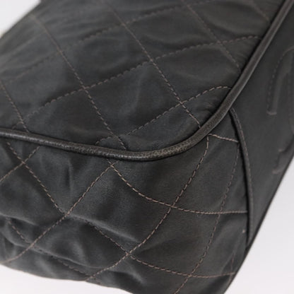 Chanel Vintage Shoulder Bag Satin, GRAY, SATIN, Shoulder bag