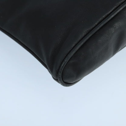 Fendi FF Logo Stamp Zip Pouch Printed Leather, BLACK, LEATHER, Shoulder bag