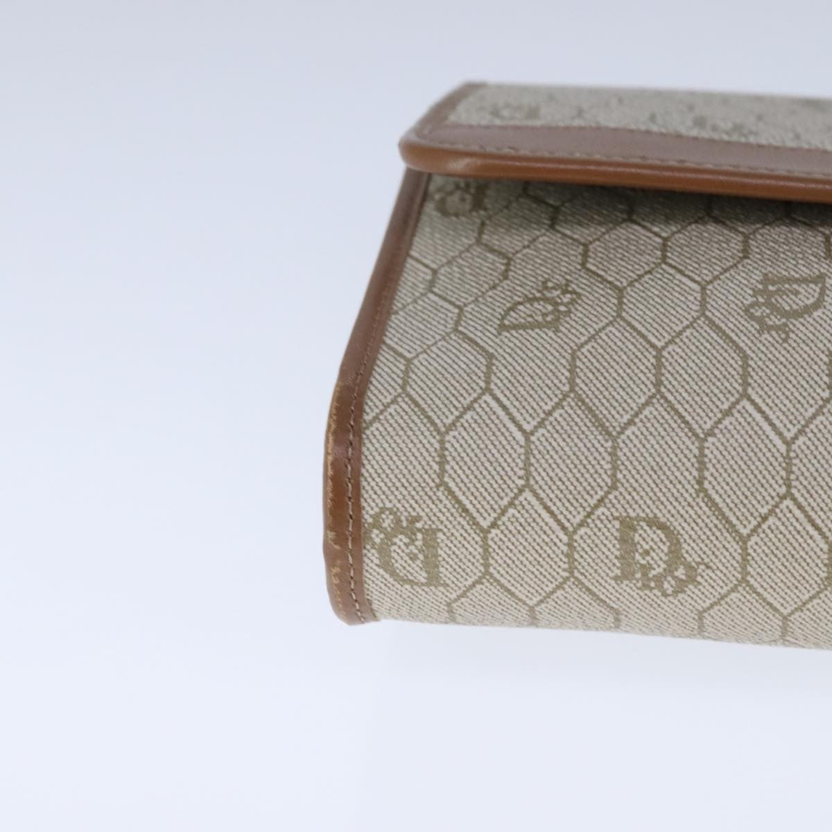 Christian Dior Vintage Honeycomb chain Canvas, BEIGE, CANVAS, Shoulder bag