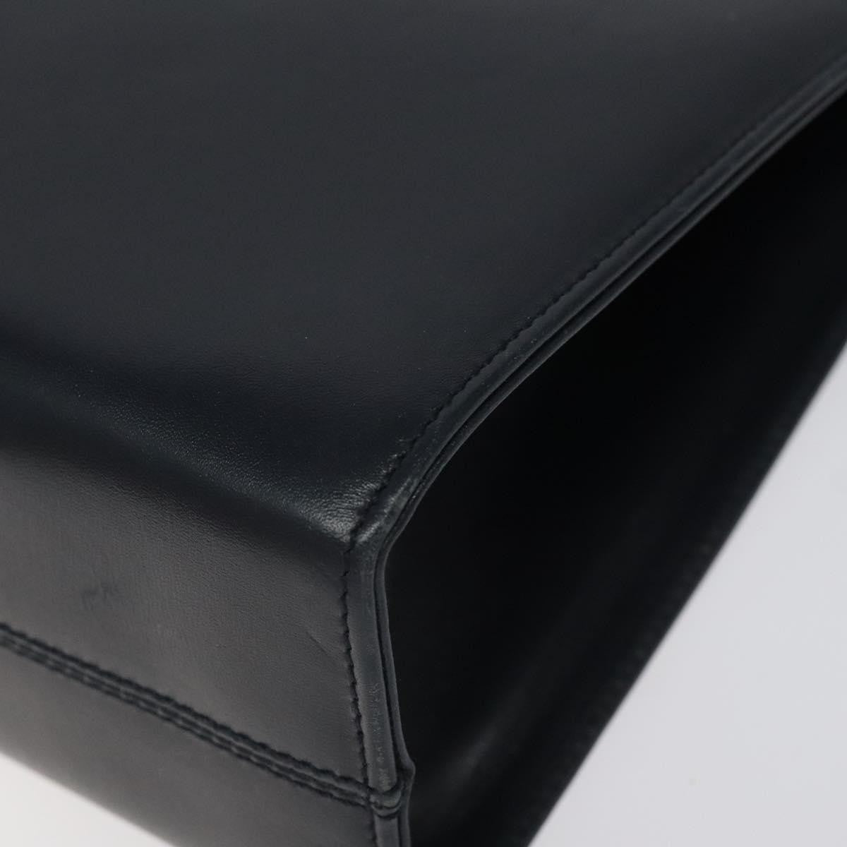 Salvatore Ferragamo Vintage Gancini Chain Shoulder Bag Leather, NAVY, LEATHER, Shoulder bag