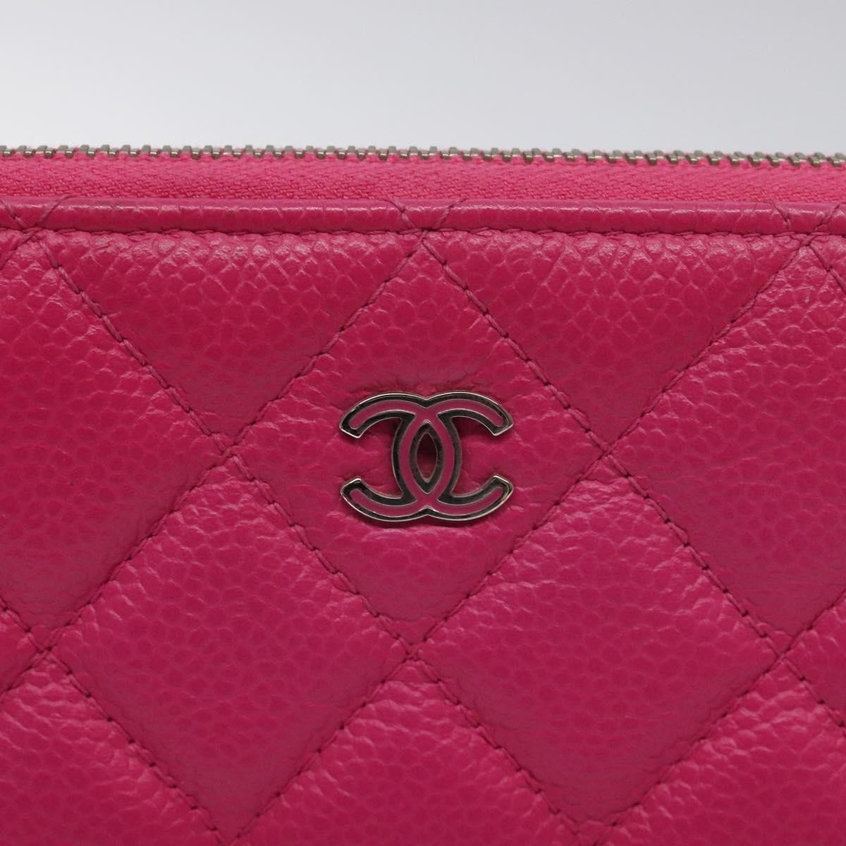 Chanel O Case Clutch Quilted Caviar, PINK, LEATHER, Clutche & pouche