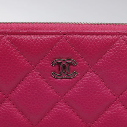 Chanel O Case Clutch Quilted Caviar, PINK, LEATHER, Clutche & pouche