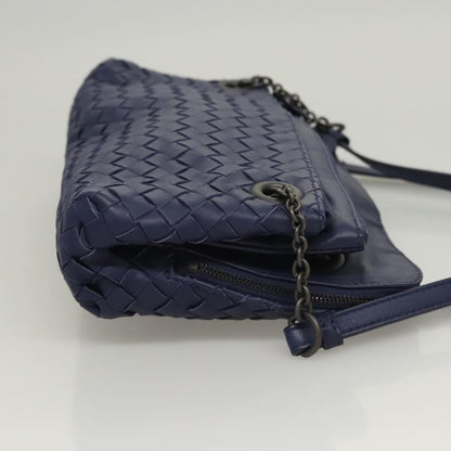 Bottega Veneta Intrecciato Leather, NAVY, LEATHER, Handbag