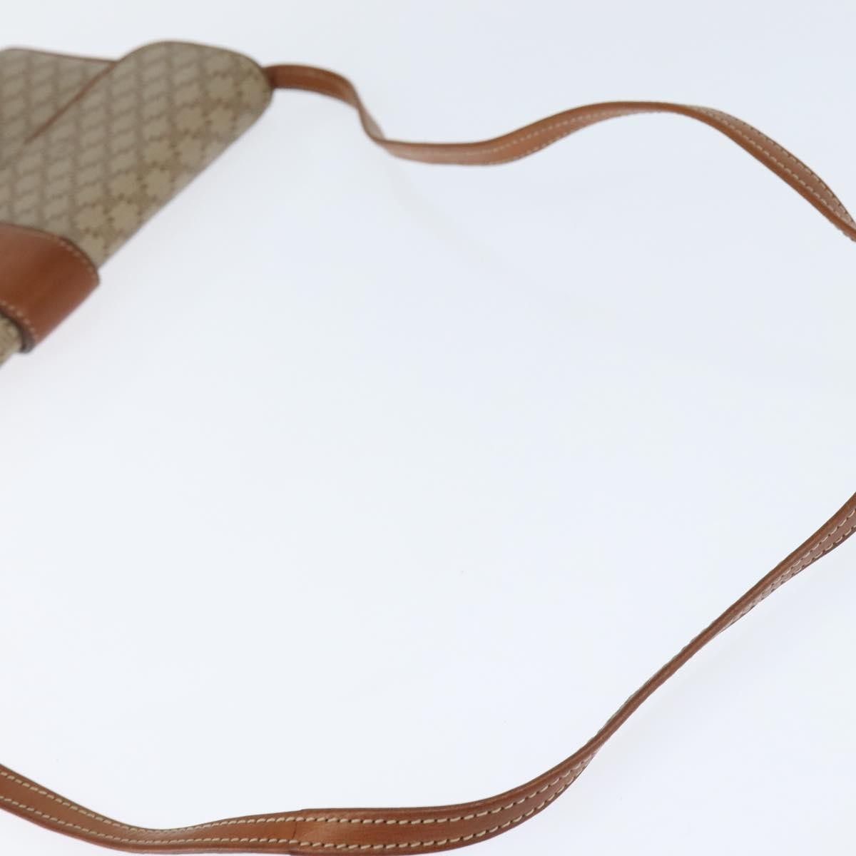 Celine Vintage Macadam Shoulder Bag Canvas and Leather, BEIGE, CANVAS, Shoulder bag