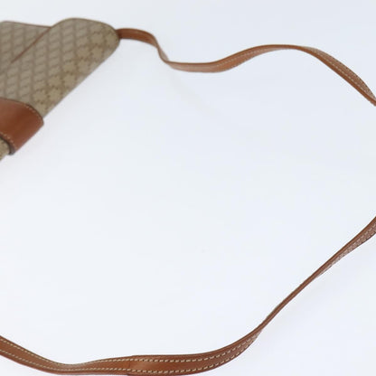 Celine Vintage Macadam Shoulder Bag Canvas and Leather, BEIGE, CANVAS, Shoulder bag