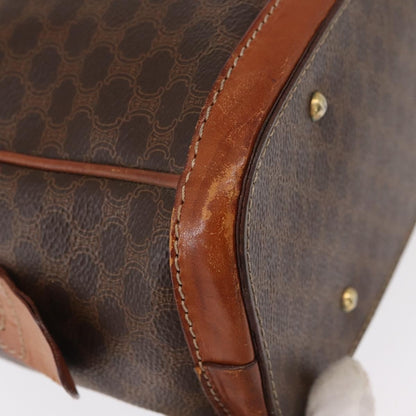 Celine Vintage Macadam Handbag Canvas and Leather, BROWN, CANVAS, Handbag