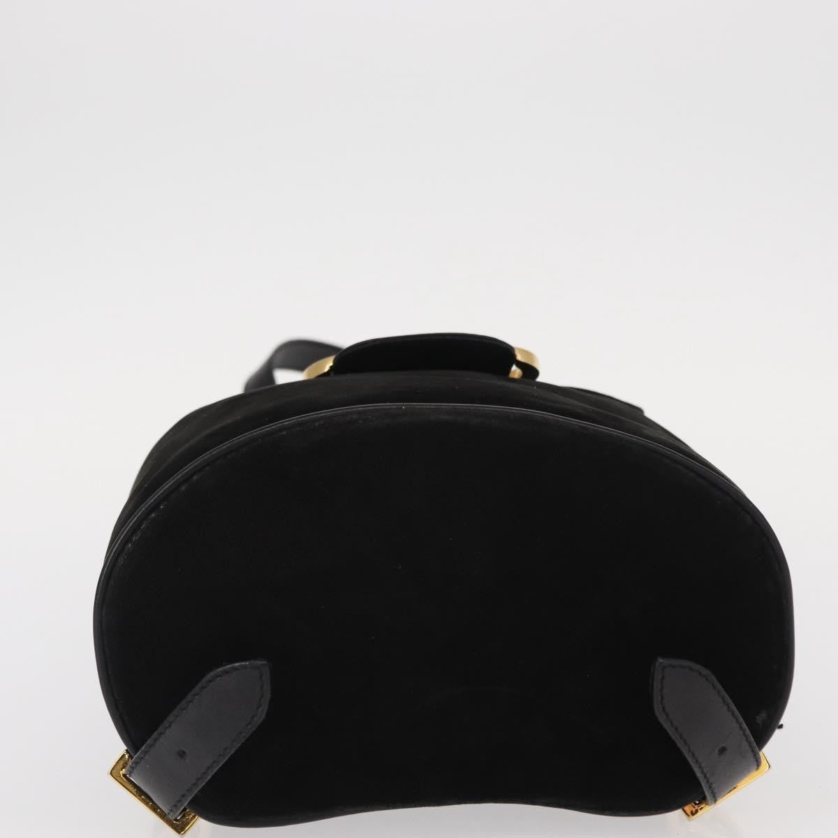 Salvatore Ferragamo Gancini Backpack Suede, BLACK, SUEDE, Backpack