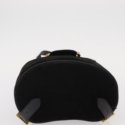 Salvatore Ferragamo Gancini Backpack Suede, BLACK, SUEDE, Backpack