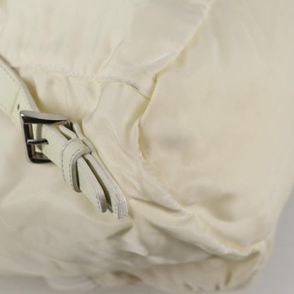 Prada Front Pocket Buckle Backpack Nylon, ECRU, NYLON, Backpack
