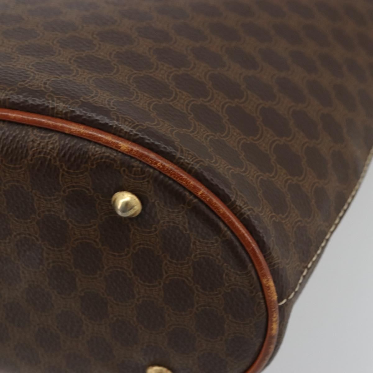 Celine Vintage Macadam Tote bag Canvas and Leather, Brown, Canvas, Tote Bag