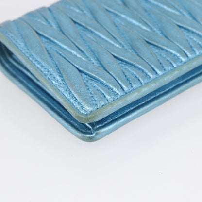 Miu Miu Matelasse Wallet Leather, BLUE, LEATHER, Wallets