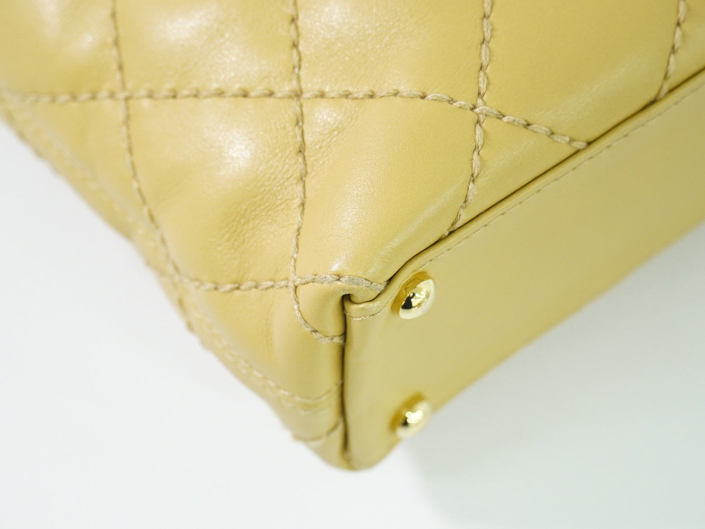 Chanel Surpique Tote Quilted Leather, BEIGE, LEATHER, Tote bag