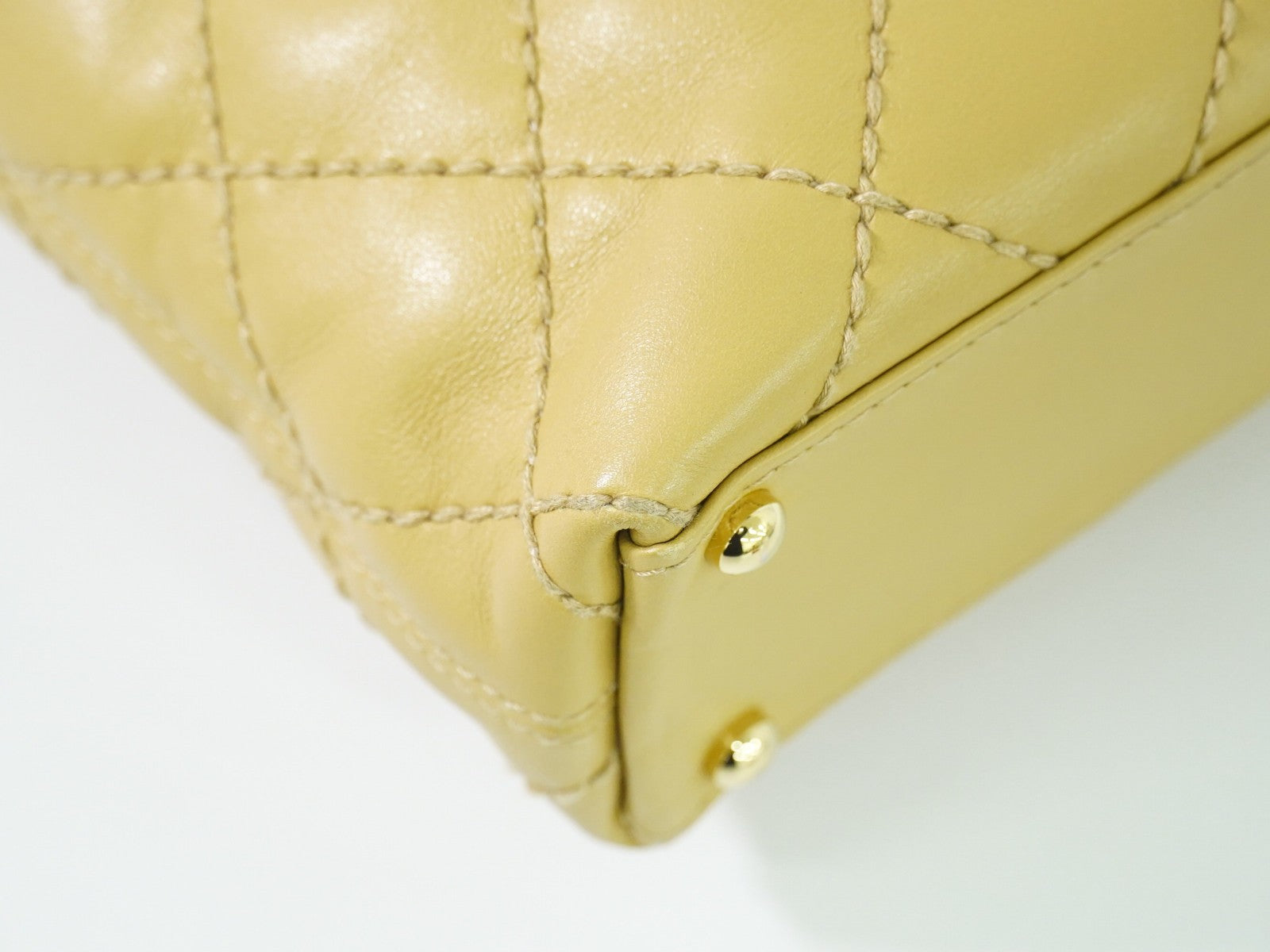 Chanel Surpique Tote Quilted Leather, BEIGE, LEATHER, Tote bag