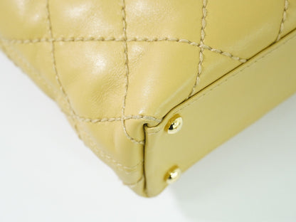 Chanel Surpique Tote Quilted Leather, BEIGE, LEATHER, Tote bag