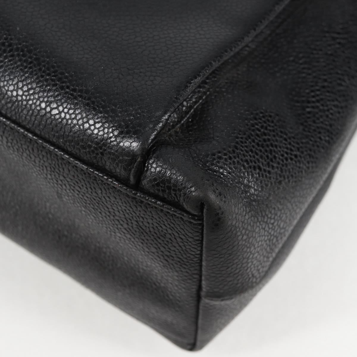 Chanel Vintage Front Pocket Camera Shoulder Bag Quilted Caviar, BLACK, LEATHER, Shoulder bag