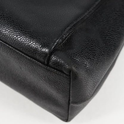 Chanel Vintage Front Pocket Camera Shoulder Bag Quilted Caviar, BLACK, LEATHER, Shoulder bag