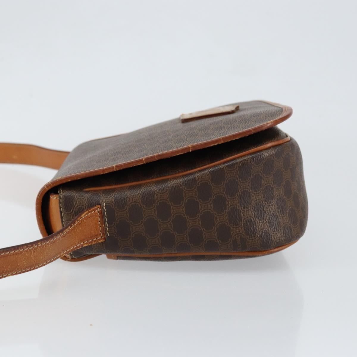 Celine Macadam Shoulder Bag PVC Leather, BROWN, CANVAS, Shoulder bag