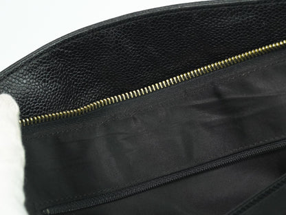 Chanel Vintage Logo Chain Tote Caviar, BLACK, LEATHER, Tote bag