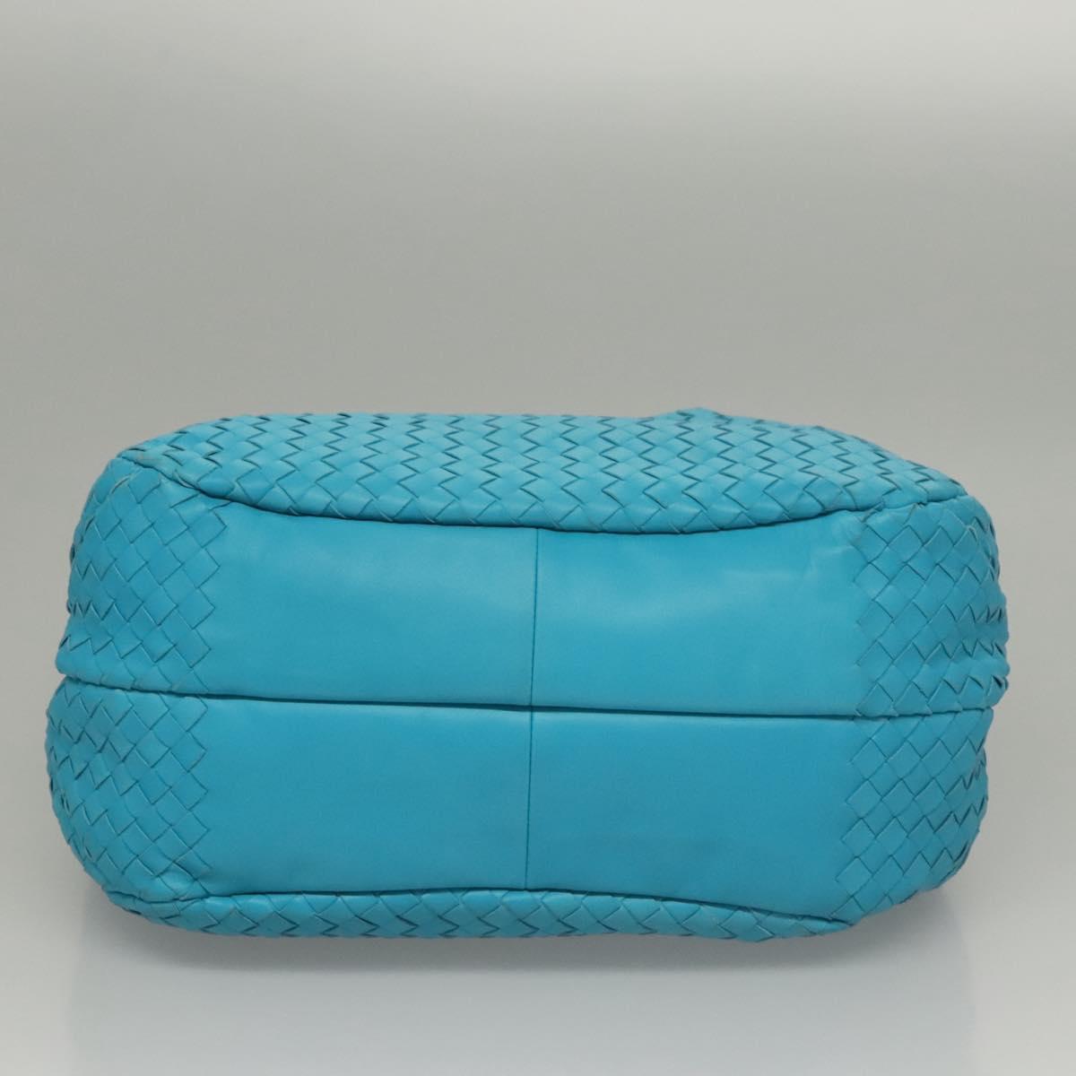 Bottega Veneta Campana Hobo Intrecciato Nappa, BLUE, LEATHER, Handbag