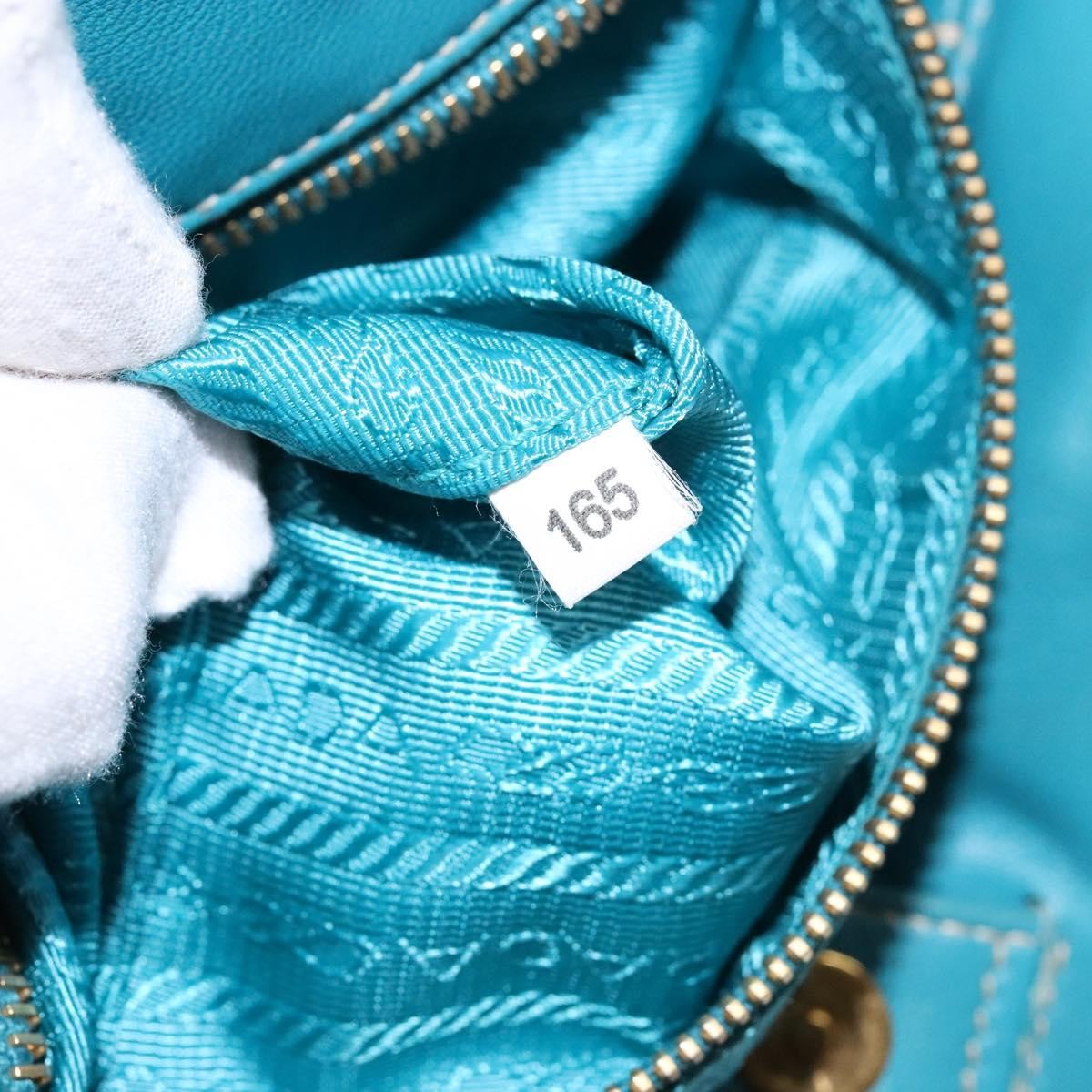 Prada Logo Bow Tote Tessuto with Leather, TURQUOISE, NYLON, Tote bag
