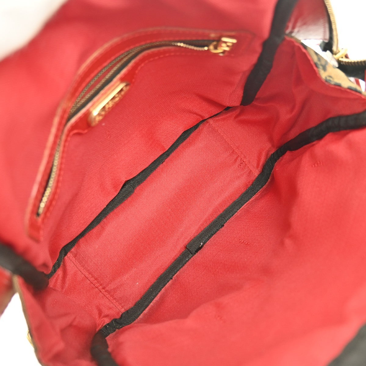 Fendi Vintage Convertible Bowling Bag Leopard Print Jacquard, BROWN, CANVAS, Handbag