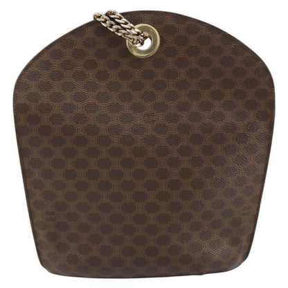 Celine Vintage Macadam Shoulder Bag Canvas, BROWN, PVC, Shoulder bag