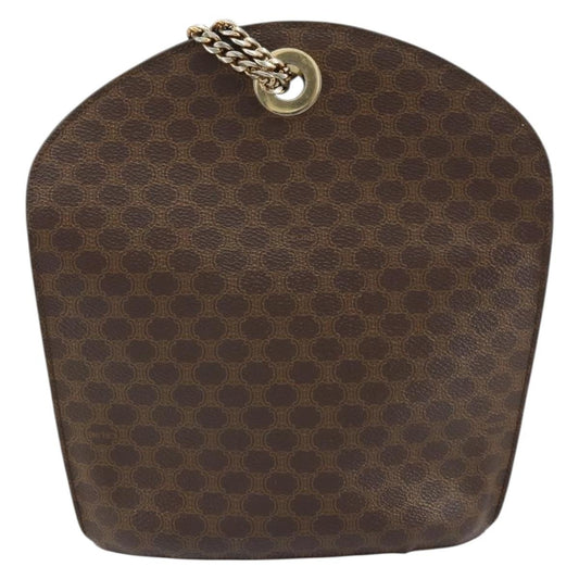 Celine Vintage Macadam Shoulder Bag Canvas, BROWN, PVC, Shoulder bag